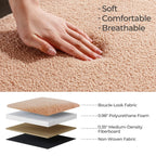 39,5 Panca contenitore Boucle bianco sporco, panca contenitore Sherpa, poggiapiedi per letto, per soggiorno, camera da letto, gambe in legno