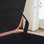 39,5 Panca contenitore Boucle bianco sporco, panca contenitore Sherpa, poggiapiedi per letto, per soggiorno, camera da letto, gambe in legno