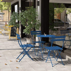 Set da bistrot pieghevole in metallo da 3 pezzi, set da conversazione per esterni/interni resistente alle intemperie per patio, cortile, giardino