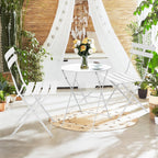 Set da bistrot pieghevole in metallo da 3 pezzi, set da conversazione per esterni/interni resistente alle intemperie per patio, cortile, giardino