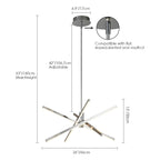 Lampadario a sospensione lineare Sputnik in alluminio moderno nero/oro a LED per soggiorno/sala da pranzo/cucina