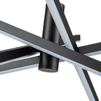 Lampadario a sospensione lineare Sputnik in alluminio moderno nero/oro a LED per soggiorno/sala da pranzo/cucina