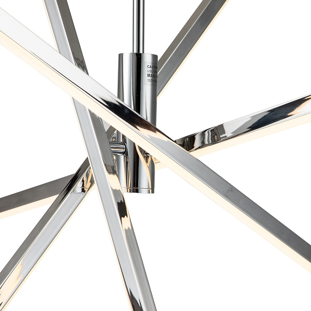 Lampadario a sospensione lineare Sputnik in alluminio moderno nero/oro a LED per soggiorno/sala da pranzo/cucina