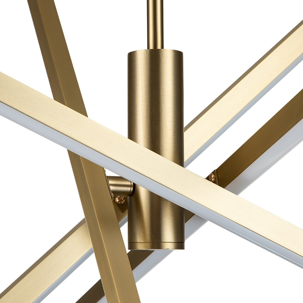 Lampadario a sospensione lineare Sputnik in alluminio moderno nero/oro a LED per soggiorno/sala da pranzo/cucina