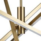 Lampadario a sospensione lineare Sputnik in alluminio moderno nero/oro a LED per soggiorno/sala da pranzo/cucina