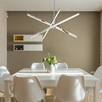 Lampadario a sospensione lineare Sputnik in alluminio moderno nero/oro a LED per soggiorno/sala da pranzo/cucina