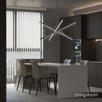 Lampadario a sospensione lineare Sputnik in alluminio moderno nero/oro a LED per soggiorno/sala da pranzo/cucina
