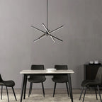 Lampadario a sospensione lineare Sputnik in alluminio moderno nero/oro a LED per soggiorno/sala da pranzo/cucina