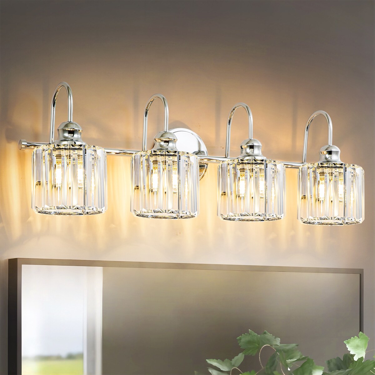 Lampada da parete per bagno moderna in cristallo con specchio cromato/nero/oro, luci da bagno, luci da toeletta