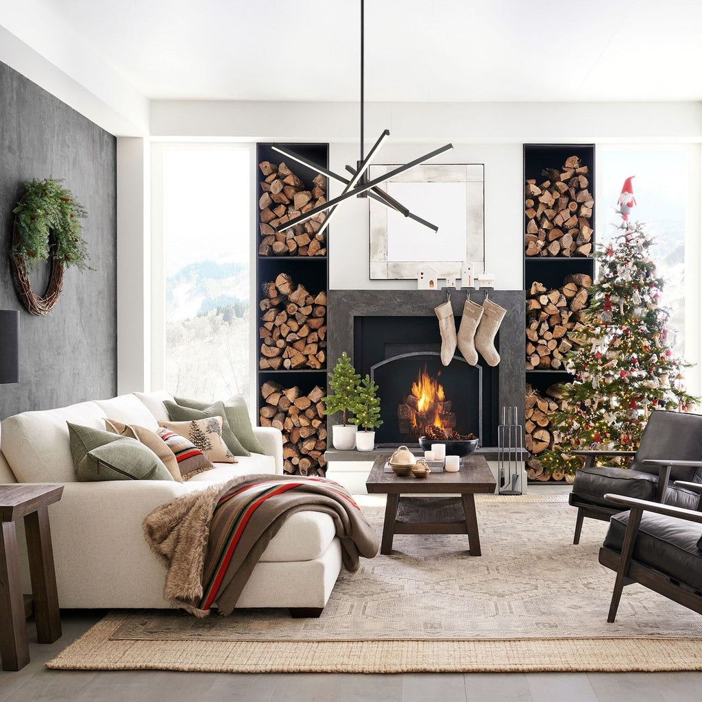 Lampadario a sospensione lineare Sputnik in alluminio moderno nero/oro a LED per soggiorno/sala da pranzo/cucina