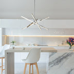 Lampadario a sospensione lineare Sputnik in alluminio moderno nero/oro a LED per soggiorno/sala da pranzo/cucina