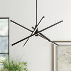 Lampadario a sospensione lineare Sputnik in alluminio moderno nero/oro a LED per soggiorno/sala da pranzo/cucina