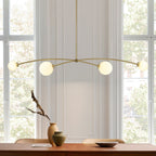 Lampada a sospensione lineare moderna Sputnik a 4 luci color oro/luce per sala da pranzo - 51,18 pollici di larghezza x 11,02 pollici di profondità x 5,91 pollici di altezza