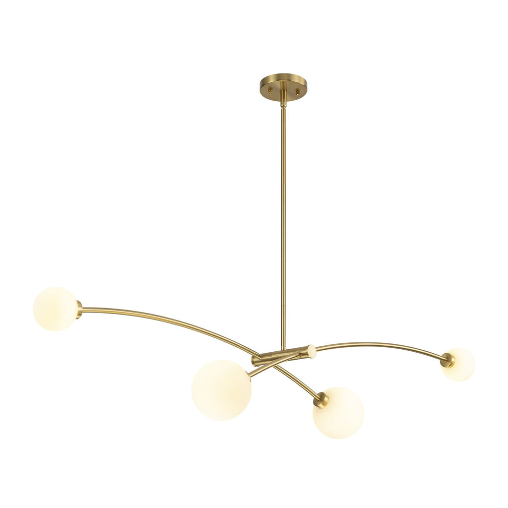 Lampada a sospensione lineare moderna Sputnik a 4 luci color oro/luce per sala da pranzo - 51,18 pollici di larghezza x 11,02 pollici di profondità x 5,91 pollici di altezza