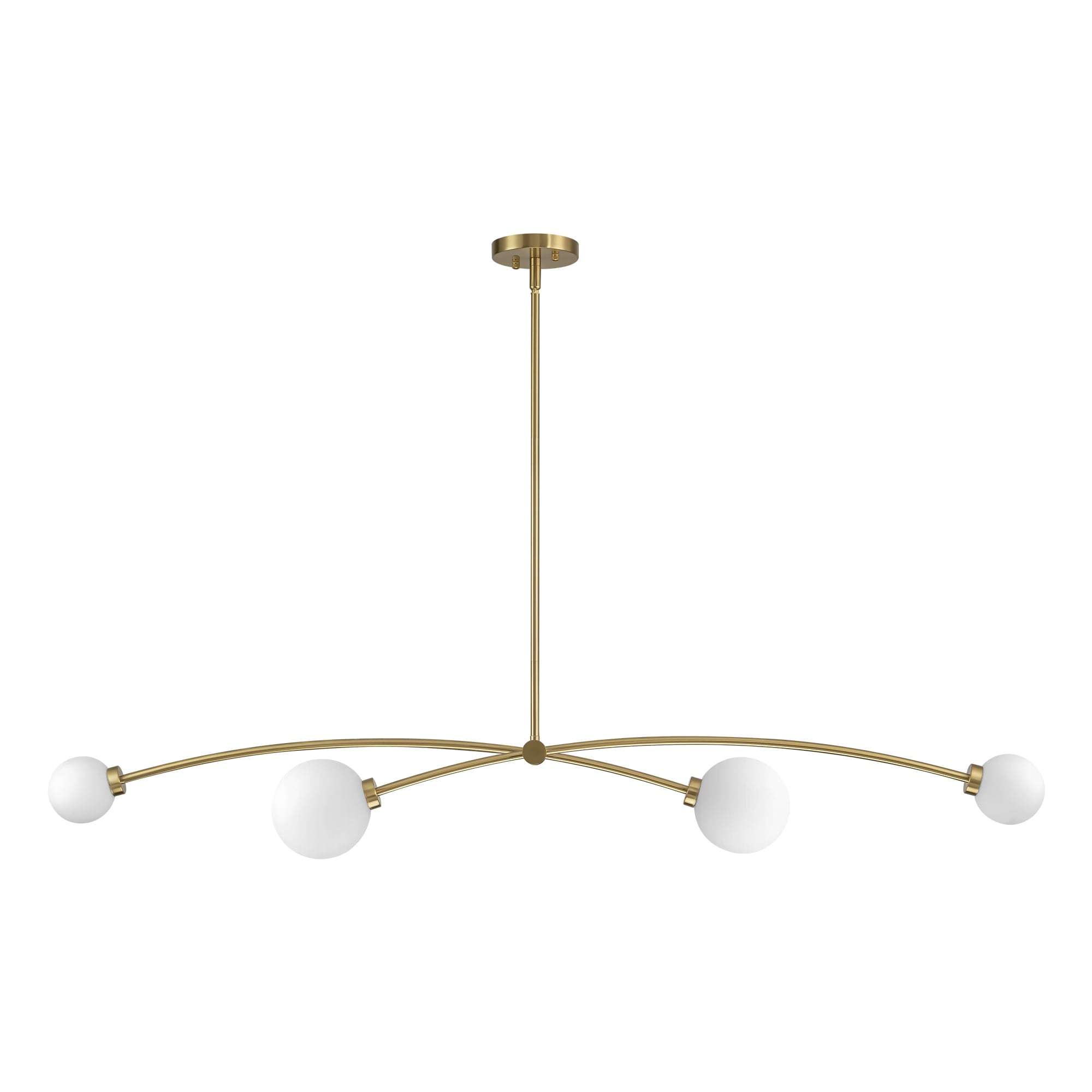 Lampada a sospensione lineare moderna Sputnik a 4 luci color oro/luce per sala da pranzo - 51,18 pollici di larghezza x 11,02 pollici di profondità x 5,91 pollici di altezza