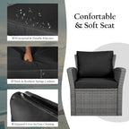 Set di divani da esterno da 4 pezzi con tavolino da caffè, set di divani da conversazione per esterni