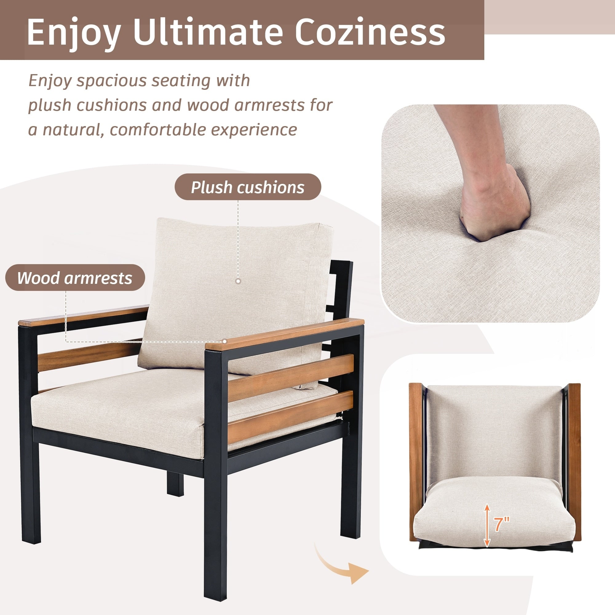 Set di divani per mobili da esterno da 4 pezzi