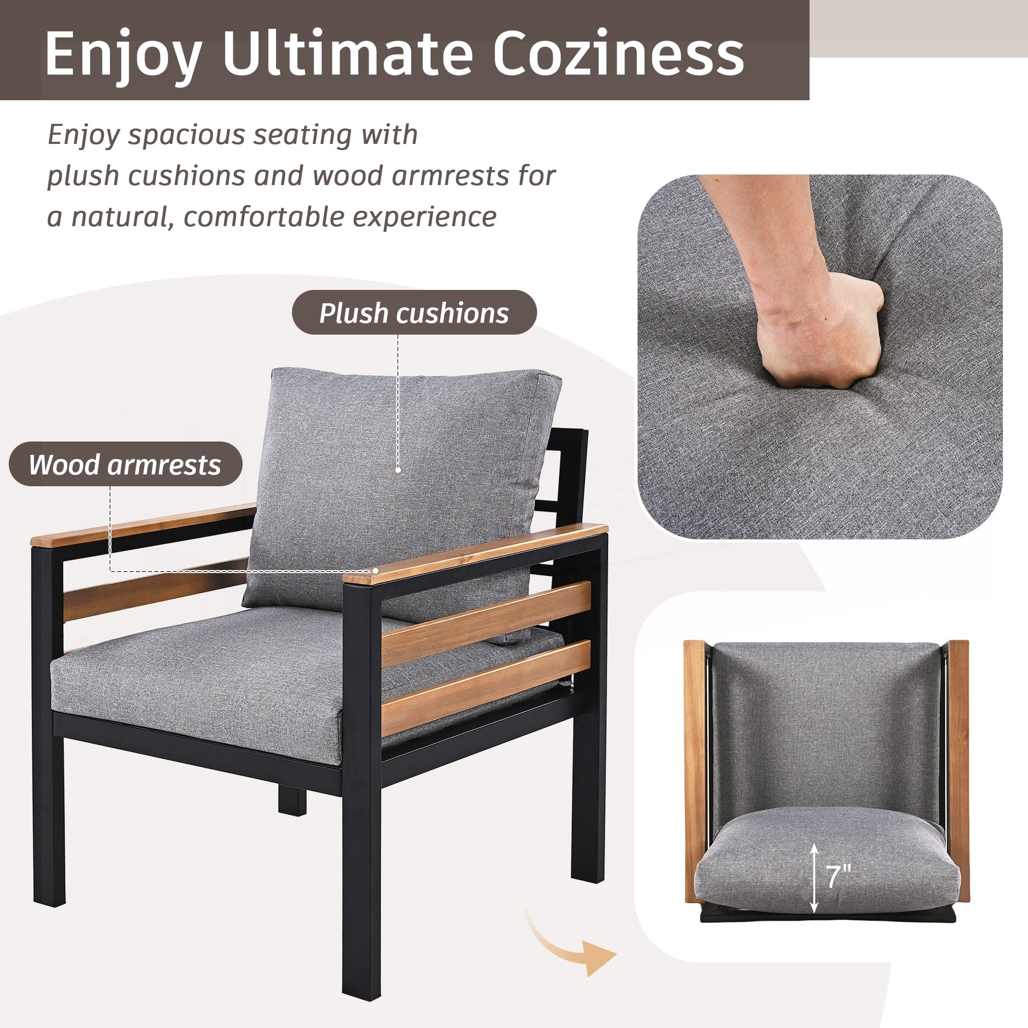 Set di divani per mobili da esterno da 4 pezzi