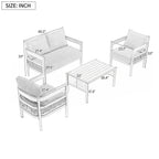 Set di divani per mobili da esterno da 4 pezzi