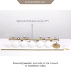 Lampadario lineare moderno di metà secolo da 40 pollici, lampada a sospensione Sputnik in ottone dorato a 16 luci con globo in vetro smerigliato per sala da pranzo