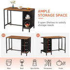 Isola da cucina larga 43, tavolo da cucina con 5 ripiani aperti