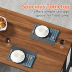 Isola da cucina larga 43, tavolo da cucina con 5 ripiani aperti