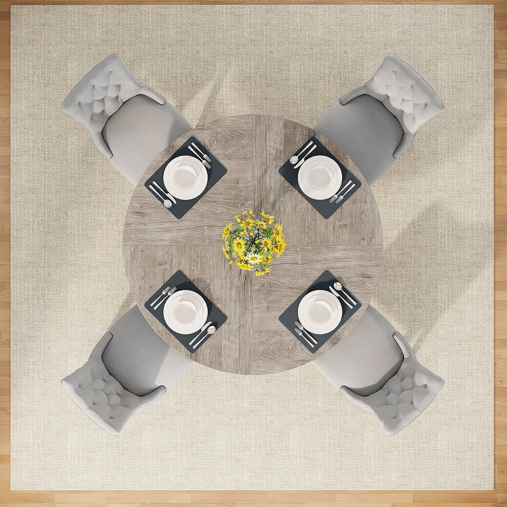 Tavolo da pranzo rotondo da 47 pollici per 4 persone, tavolo da cucina in stile rustico, piccolo tavolo da pranzo, tavolo da cucina in legno per sala da pranzo e soggiorno