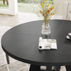 Tavolo da pranzo rotondo da 47 pollici per 4 persone, tavolo da cucina in stile rustico, piccolo tavolo da pranzo, tavolo da cucina in legno per sala da pranzo e soggiorno