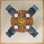 Tavolo da pranzo rotondo da 47 pollici per 4 persone, tavolo da cucina in stile rustico, piccolo tavolo da pranzo, tavolo da cucina in legno per sala da pranzo e soggiorno