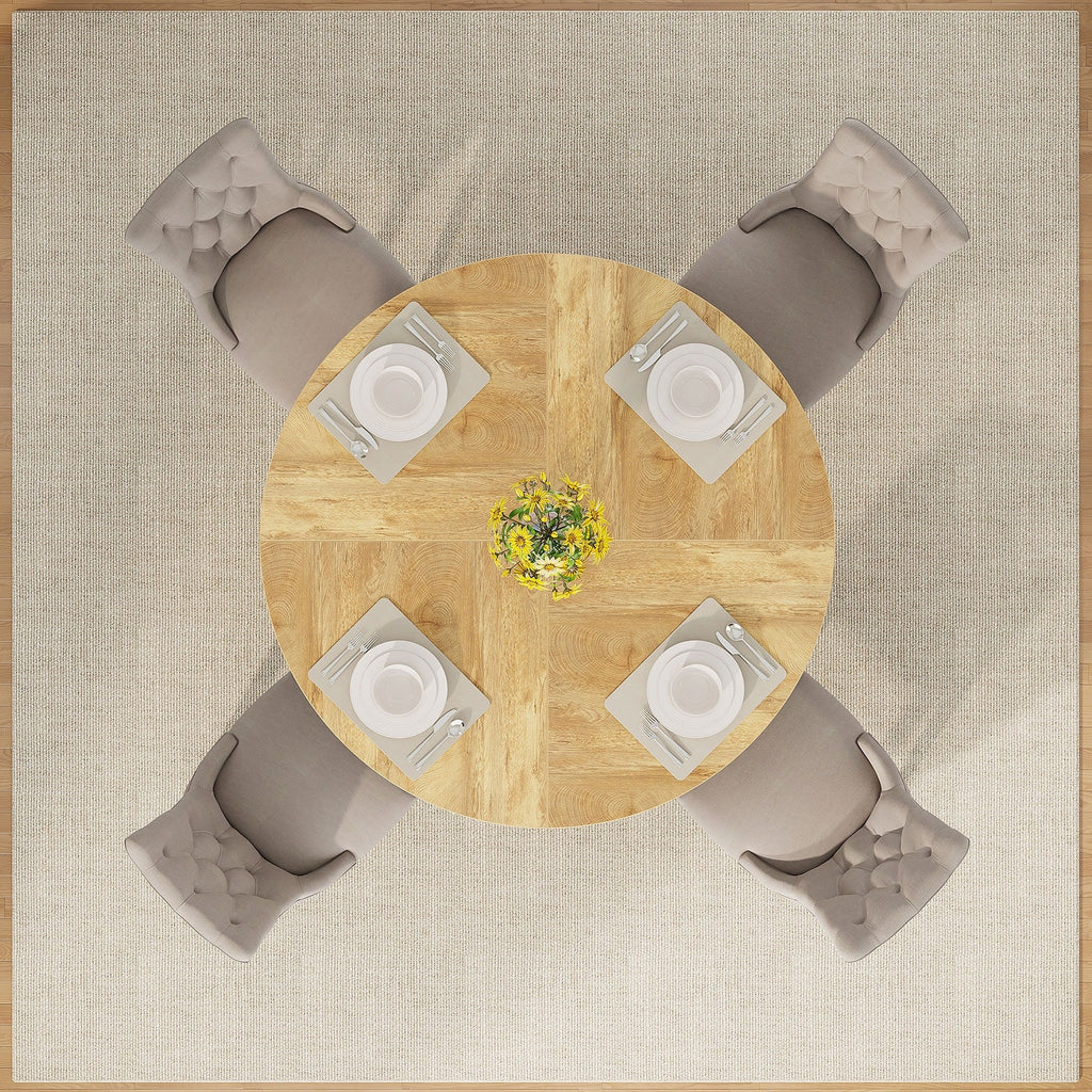 Tavolo da pranzo rotondo da 47 pollici per 4 persone, tavolo da cucina in stile rustico, piccolo tavolo da pranzo, tavolo da cucina in legno per sala da pranzo e soggiorno
