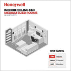 Ventilatore da soffitto Honeywell Carmel da 48 pollici con luce integrata e telecomando