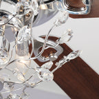 Ventilatore da soffitto moderno reversibile a 5 pale in cristallo con telecomando