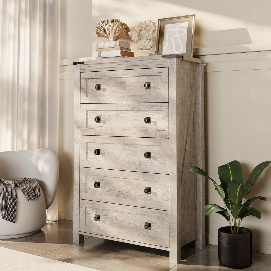 Cassettiera alta in legno da 48 cassetti, stile fattoria, per camera da letto