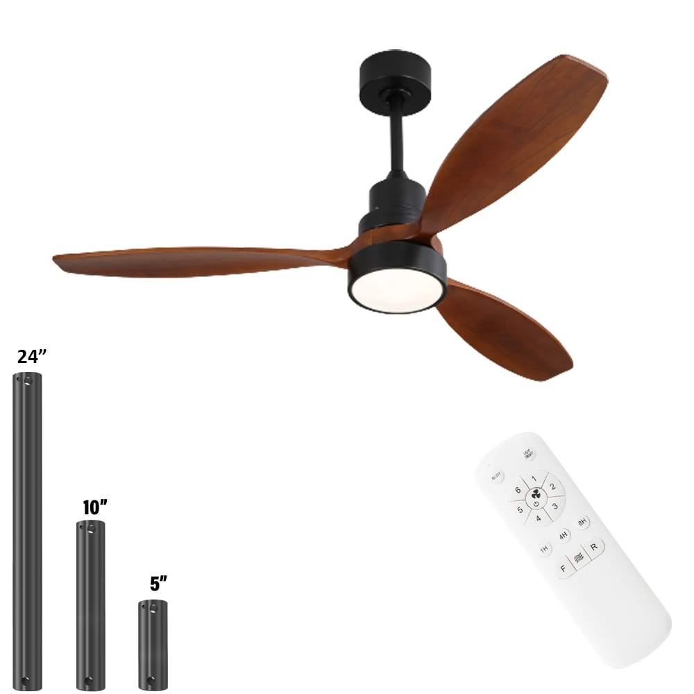 Ventilatore da soffitto a LED integrato da 48 e 52 pollici con luce e telecomando, motore CC reversibile