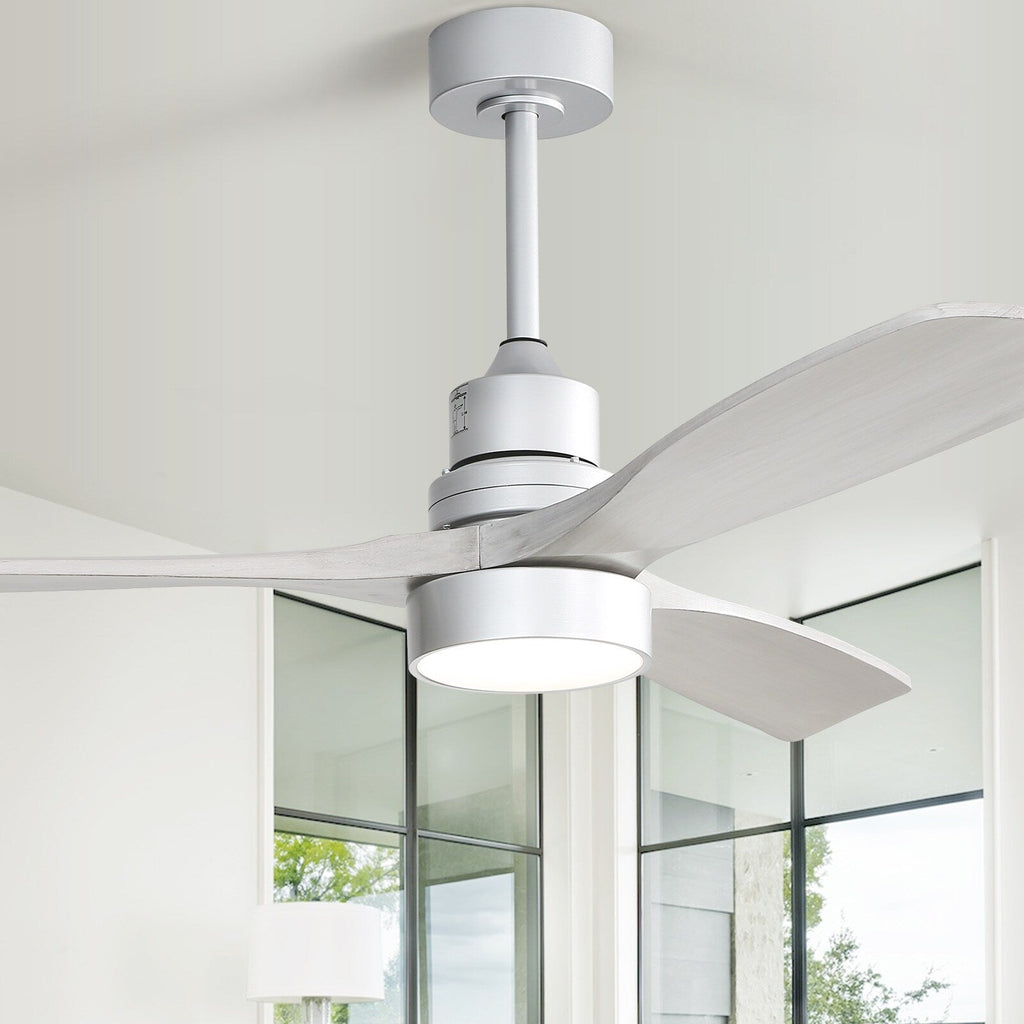 Ventilatore da soffitto a LED integrato da 48 e 52 pollici con luce e telecomando, motore CC reversibile