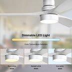 Ventilatore da soffitto a LED integrato da 48 e 52 pollici con luce e telecomando, motore CC reversibile