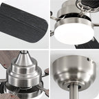 Ventilatore da soffitto a LED integrato da 48 e 52 pollici con luce e telecomando, motore CC reversibile