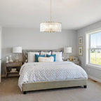 Lampadario moderno a tamburo rotondo a 5 luci, lampadario classico semi-incassato, lampada a sospensione per isola cucina e sala da pranzo