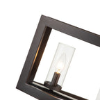 Lampadario rettangolare vintage in vetro a 5 luci, in stile industriale moderno di metà secolo, per isola da cucina