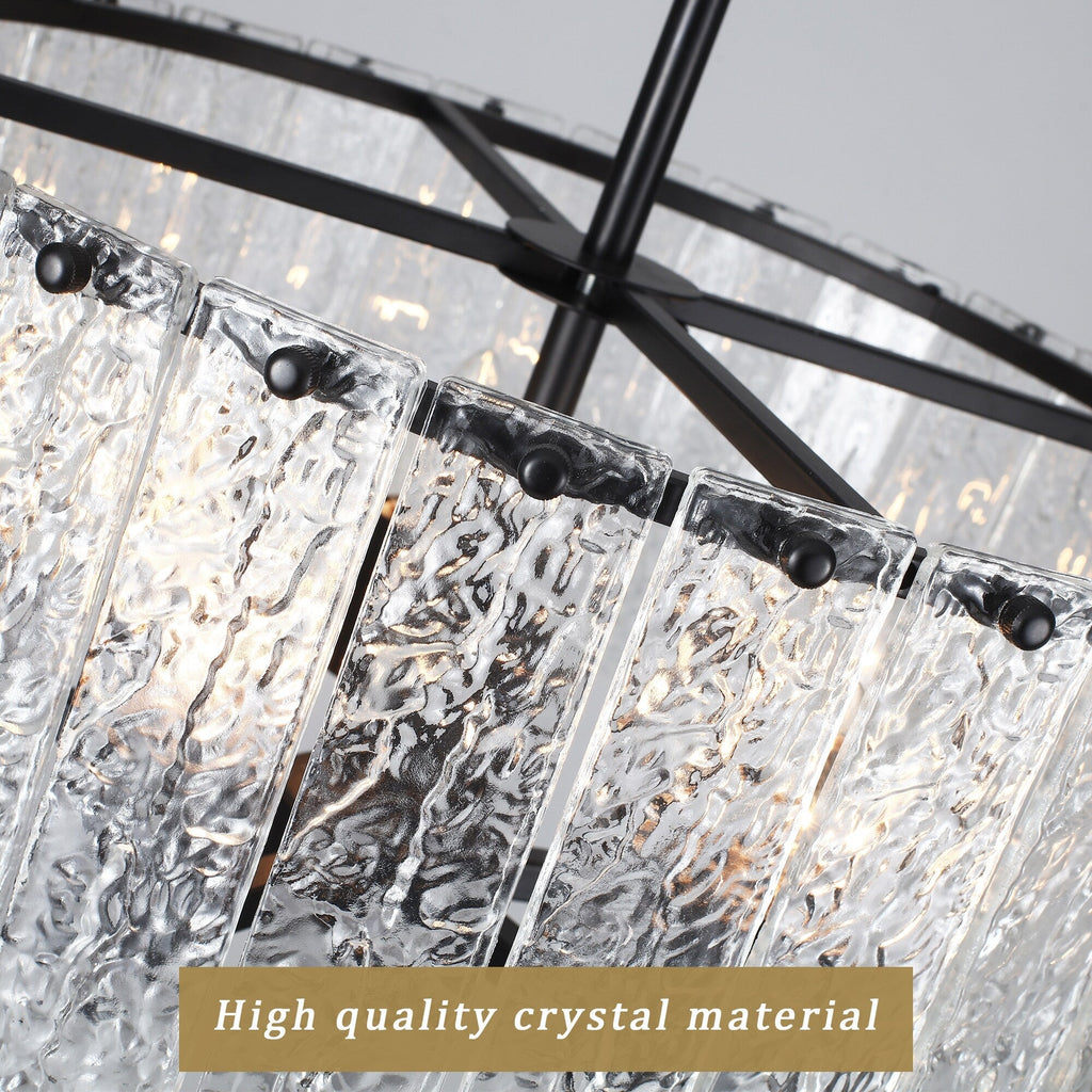 Lampadario moderno a tamburo rotondo a 5 luci, lampadario classico semi-incassato, lampada a sospensione per isola cucina e sala da pranzo