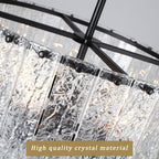 Lampadario moderno a tamburo rotondo a 5 luci, lampadario classico semi-incassato, lampada a sospensione per isola cucina e sala da pranzo