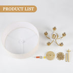 Lampada da soffitto moderna a 5 luci con montaggio a semi-incasso per sala da pranzo, camera da letto, soggiorno - N/D