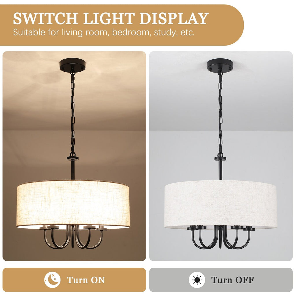 Lampada da soffitto moderna a 5 luci con montaggio a semi-incasso per sala da pranzo, camera da letto, soggiorno - N/D