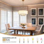 Lampada da soffitto moderna a 5 luci con montaggio a semi-incasso per sala da pranzo, camera da letto, soggiorno - N/D