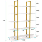 Libreria a 5 ripiani, libreria in stile industriale vintage