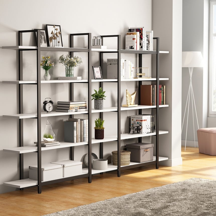 Libreria a 5 ripiani, libreria in stile industriale vintage