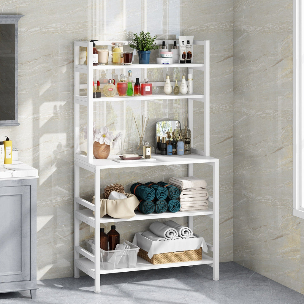 Scaffale da cucina a 5 ripiani, scaffale portaoggetti per forno a microonde, carrello da cucina industriale con portaoggetti