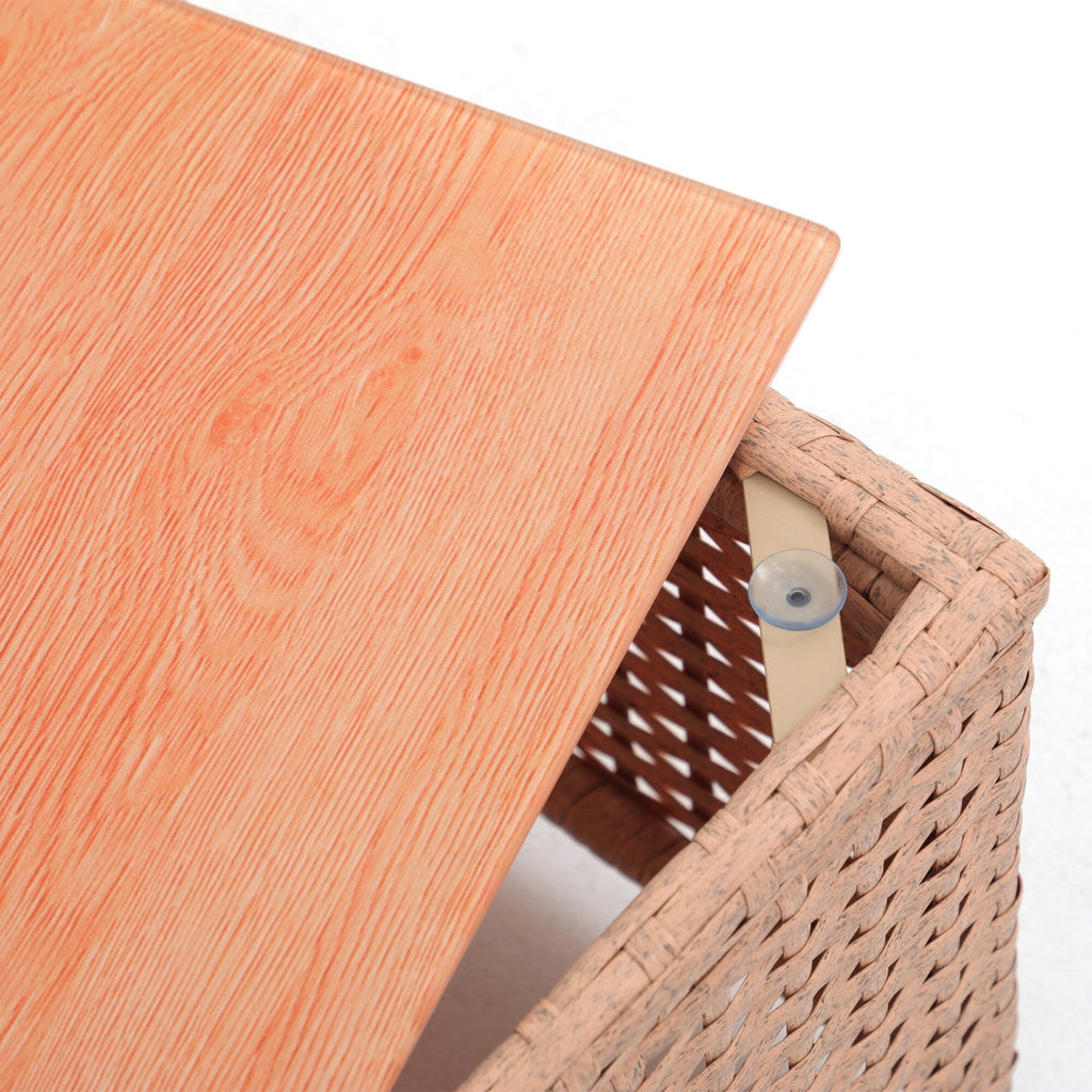 Set di divani componibili in vimini da esterno da 5 pezzi con cuscini