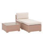 Set di divani componibili in vimini da esterno da 5 pezzi con cuscini