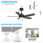 Ventilatore da soffitto a LED Breezary 65/52/42 a 5 pale con kit luci e telecomando